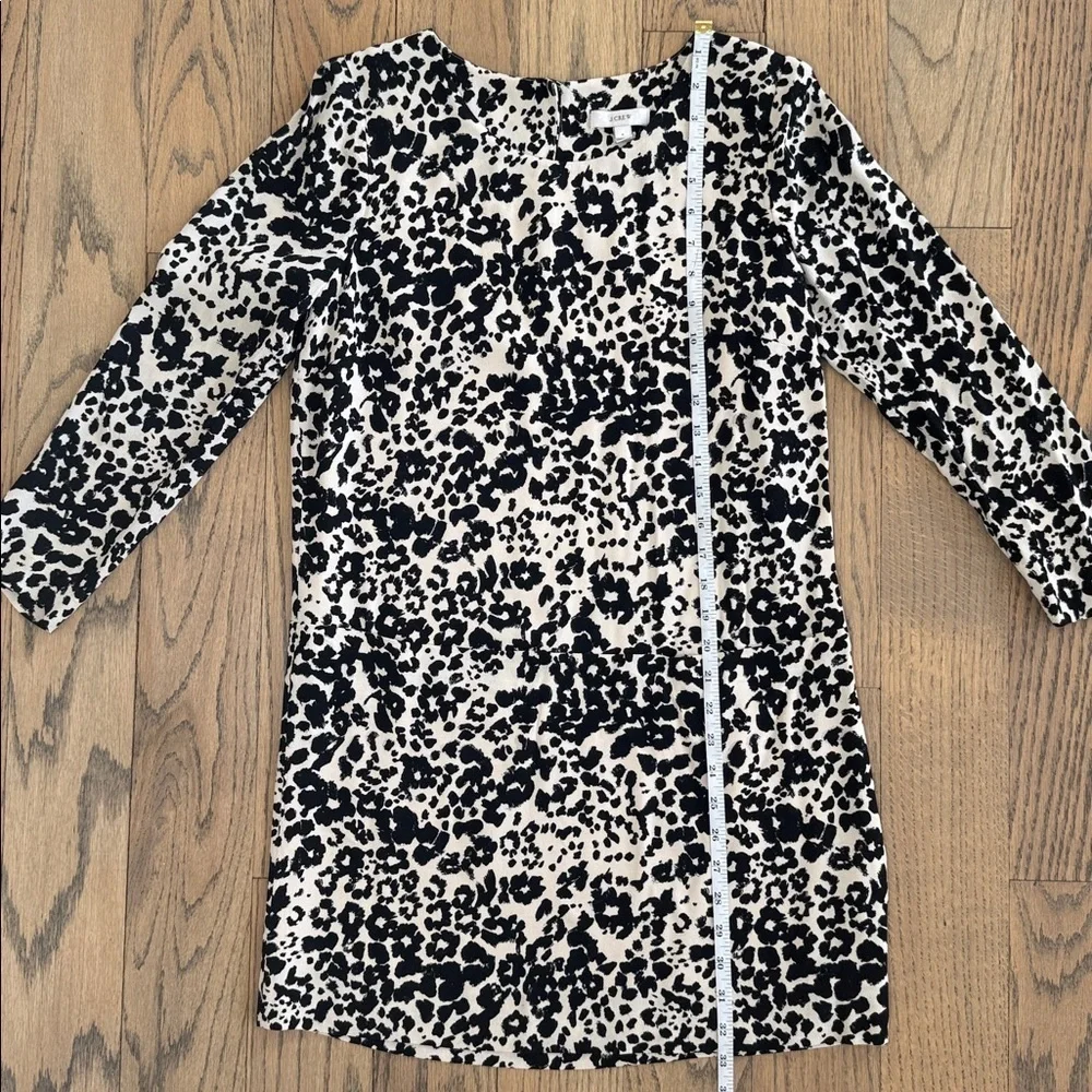 J Crew Women’s Jules Snowcat Print 3/4 Sleeve Dress Size 2